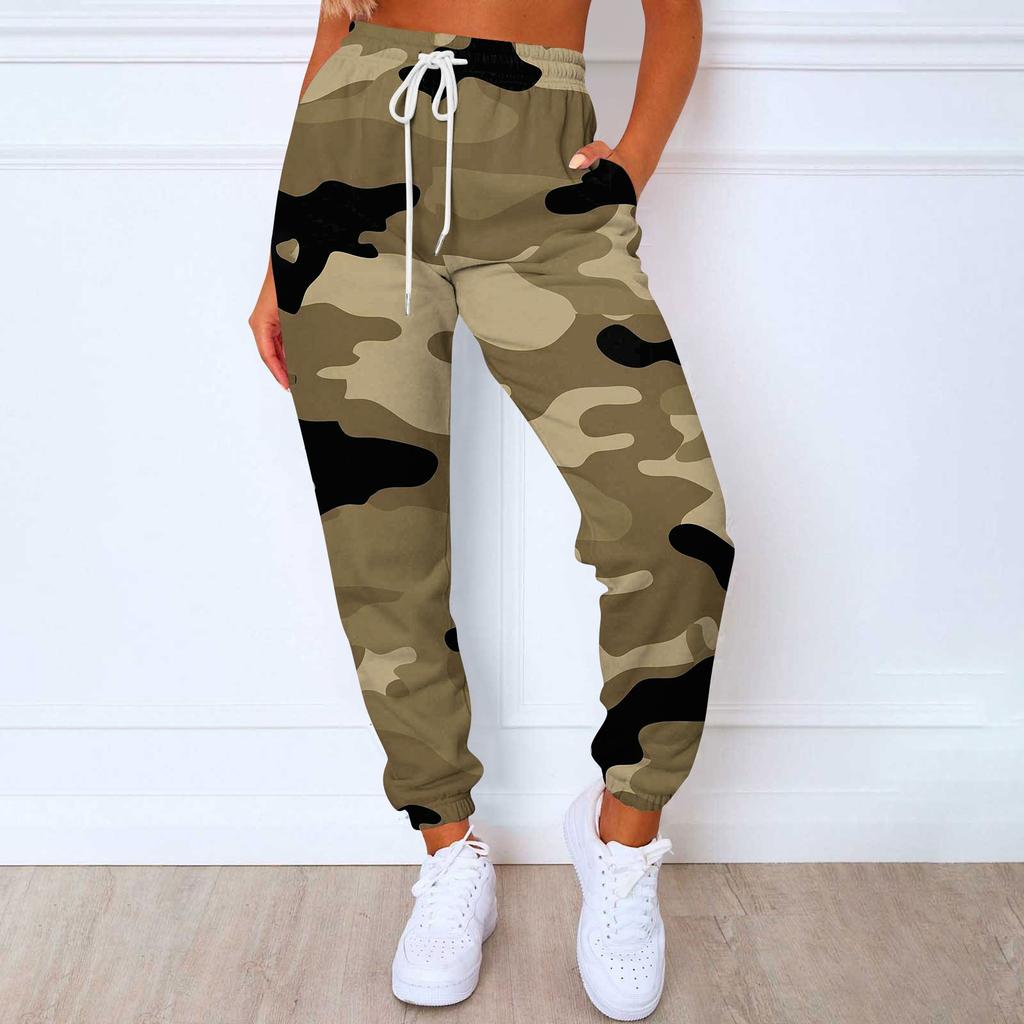 Ladies Casual Fashion Print Casual Pants Sweatshirt Trousers