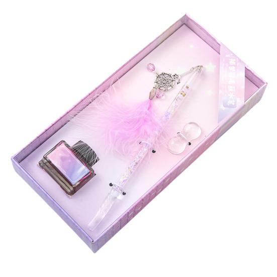 1 комплект перьевой подвески с кристаллами, дизайн, экономия чернил, легко чистить, художественная ручка с кристаллами для подписи, для зарисовок