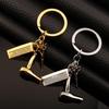 Creative Hair Dryer Scissors Comb Pendant Keychain Keyring Gift for Hairdresser