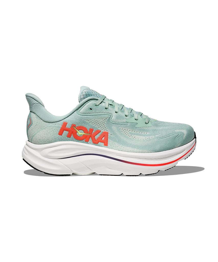 Hoka (Men'S) Clifton 10 Wide - Sage:Neon Flame / 1162032-Sgnn