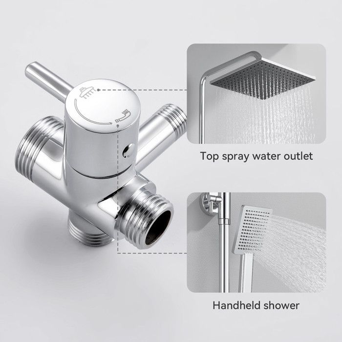 Colonne de Douche - DERW - Max - Douchette à Main - Chromé - Hauteur Réglable 74-109 cm