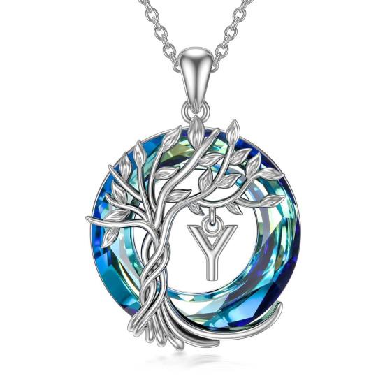 Female Necklace Electroplating High Gloss Wear-resistant Chic A-Z Pendant Tree of Life Women Necklace for Vacation