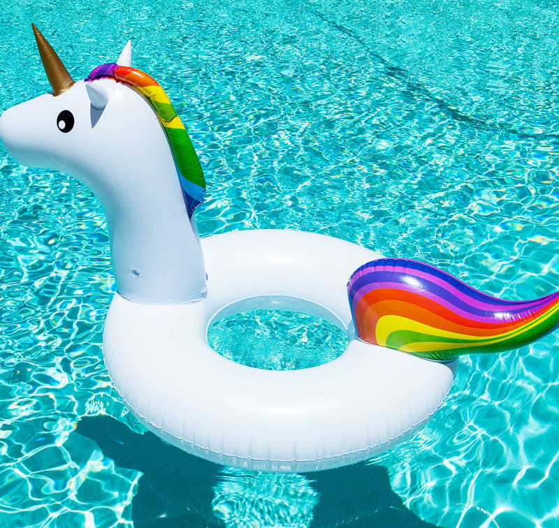 Unicorn inflatable holiday mattress ring 90 cm for swimming pool