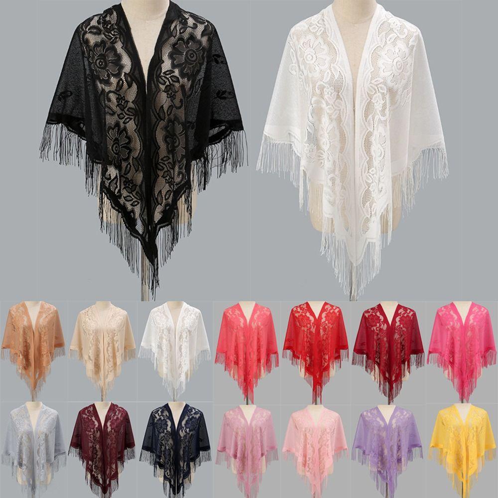 Hollow Women Shawl Multicolored Wedding Bridal Shawl Wedding Accessories Tulle Shawl Women