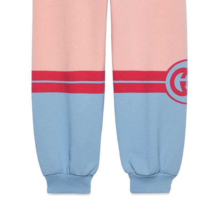 (GS) Gucci Felted Cotton Trousers 'Light Blue Pink' Kids' 772323-XJF5X-6372