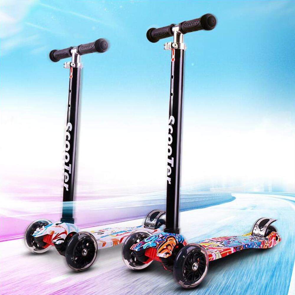 Складной самокат для детей, 3-колесный самокат со светящимися колесами, самокат для малышей 3-8 лет