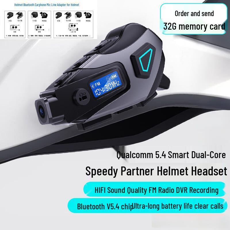 Bluetooth Велосипедный шлем с камерой, FM-радио, Четкие звонки и долгий срок службы батареи - Модель K10