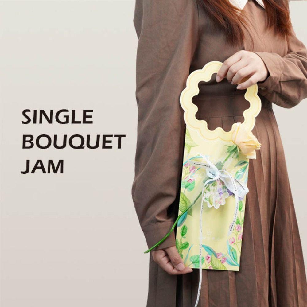 5pcs Carnation Bouquet Packaging Box Handheld Flower Arrangement Box Flower Tote Bag  Birthday Gift