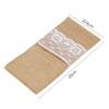 Natural Burlap Tableware Utensil Holders Lace Silverware Holder Bag Linen Knife Forks Cutlery Pouch Bag for Wedding Decor