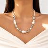 Exquisite Baroque Imitation Pearl Necklace for Women Minimalist Irregular Heart Shape Layered Chain Friendship Jewelry Gifts