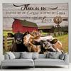 LMMRLM Tapestry Vintage Wooden Plank Farmhouse Farm Animal Cow Modern Fabric Home Living Room Bedroom Decorative Wall Hanging