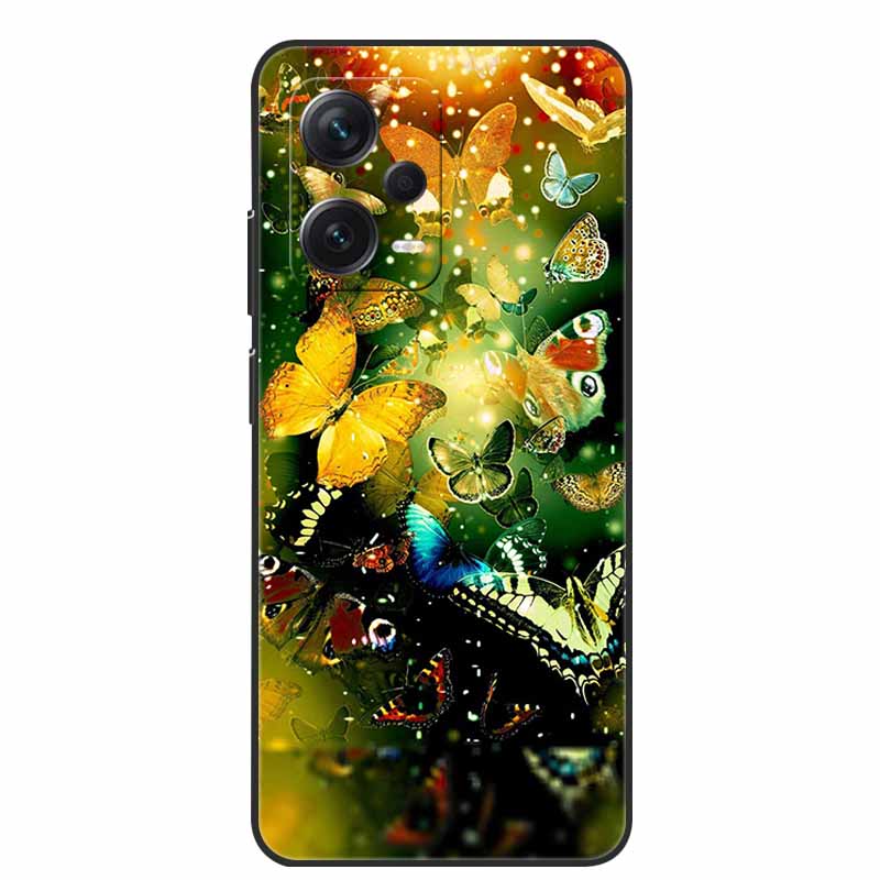 Мягкий чехол для Xiaomi Redmi Note 12 Pro 5G Черный ТПУ Силиконовый Чехол для Redmi Note 12 Turbo 5G / Note12 Pro Plus Pro+ Волк