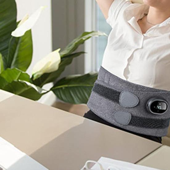 Пояс для поддержки поясницы с подогревом и массажем, регулируемая повязка для облегчения боли в пояснице, грелка 3-в-1 и вибрационный массажер