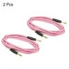 uxcell Guitar Instrument Cable 3M TRS Angle Electric Bass Cable Cord for Guitar Bass Pink 2pcs 6mm-6mm Straight-Straight