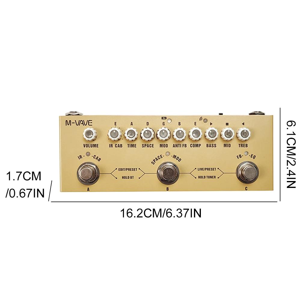 Акустический гитарный процессор M-VAVE Cube Baby AC Pro | 9 симуляторов усилителей/импульсных откликов с эффектами Dly/Chs/Rvb | USB-аудиоинтерфейс и зарядка через Type-C
