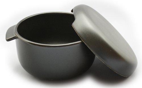 Banko Ware Ceramic Ohitsu (Container), 2-cup, Black Matte, Round, Approx. 17.5cm Diameter x 12.5cm Height, Microwave Safe, Made in Japan, Product Numb