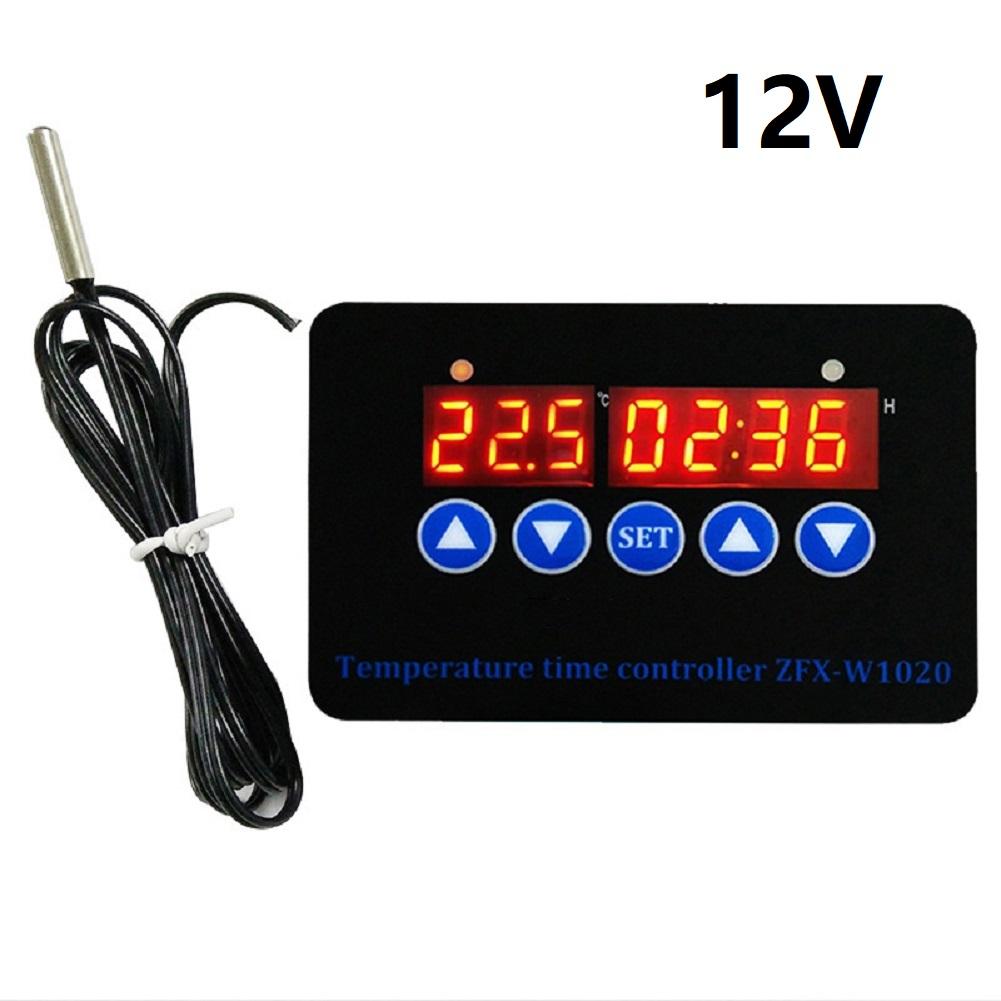 1 шт. Цифровой микрокомпьютерный регулятор температуры ZFX-W1020 с таймером 12 В 24 В Интеллектуальный контроллер температуры
