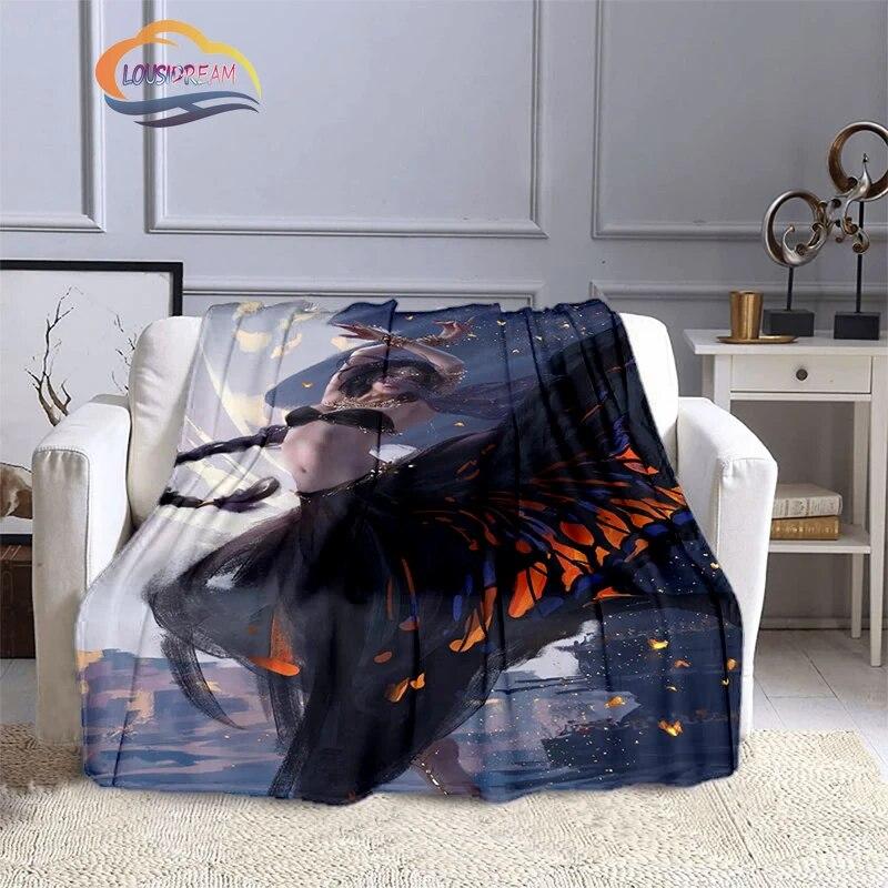 Ghost Blade Blanket 3D Printing Sexy   by Wolp Flannel Cashmere Blanket Girl Gift Beautiful Cartoon Girl