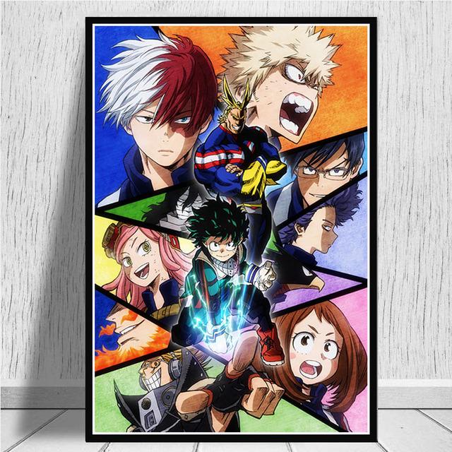 Japanese Anime My Hero Academia Poster Pictures Wall Canvas Art Print Cartoon Painting for Living Room Home Decor Cuadros