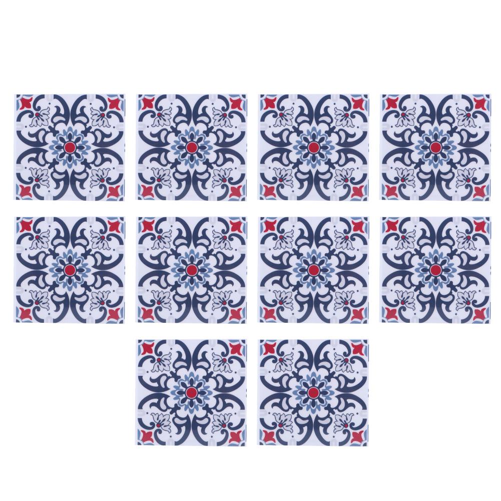 10Pcs Household Waterproof Kitchen Bathroom Decorative Ceramic Tile Stickers Decoration 10x10cm
