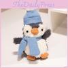 Penguin Scarf Hat Plush Toy Cartoon Stuffed Doll Animal Bedroom Gift Decoration