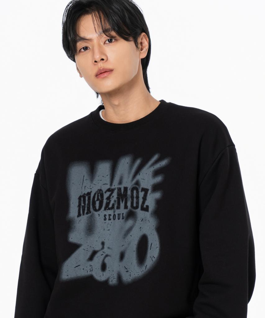 MOZMOZ Heys Seoul Graphic Oversized Sweatshirt Black