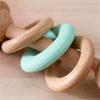 Baby Toys Wooden Rattles Silicone Ring Baby Rattles and Mobiles 0 12 Months Sensory Toys for Baby  Wooden Teether for Baby Gifts