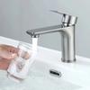 Stainless Steel Bathroom Faucet Single Cold Kitchen Sink Faucet Lavatory Basin Faucet  Guest Bath