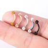 Stainless Steel Rhinestone Piercing Ring Ball Nose Ring Eyebrow Stud Fake Lip Stud Piercing Jewelry