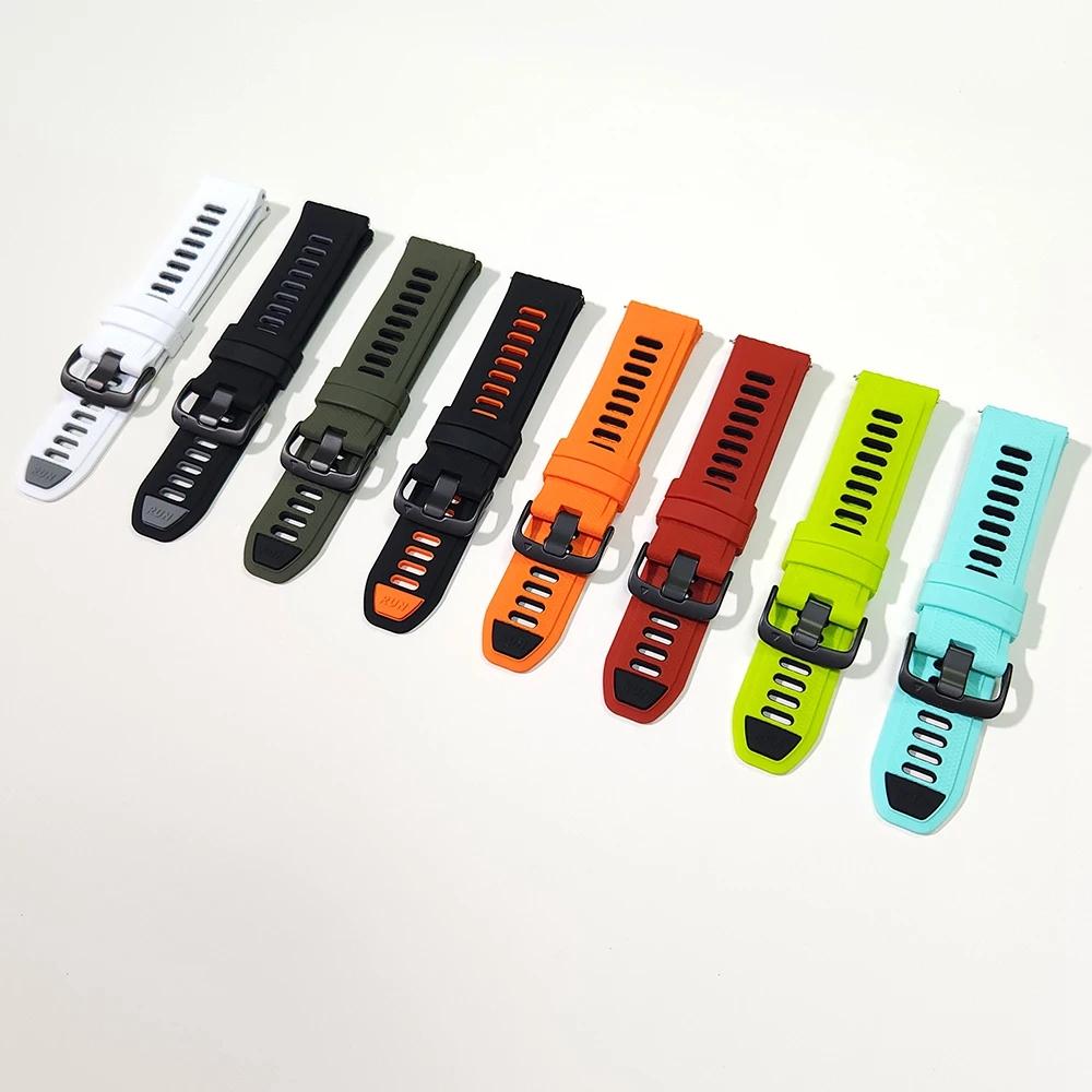 Двухцветный силиконовый ремешок для часов 22 мм для Garmin Forerunner 265 255 Music 570 47 мм/Venu 4 3 45 мм Браслет для смарт-часов Ремешки для часов