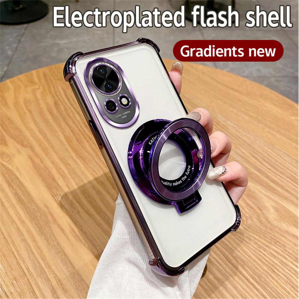 Блестящий противоударный держатель для телефона с покрытием для Huawei Nova 12 11 10 9 8 7 6 5 SE, мягкий силиконовый чехол-подставка для телефона, бампер