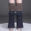 Women's High Waist Elastic Lambskin Flared Jeans - Plush & Thickened for Warmth In Autumn & Winter