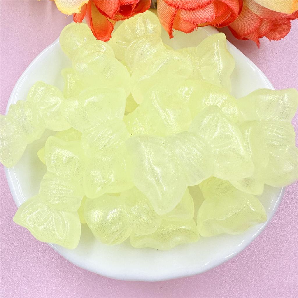 Home Party Supplies Jewelry Making Handmade Material 16.2*24.2mm Bow 20Pcs Acrylic Charms Colorful Exquisite Loose Beads With Hole DIY