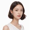 Chanel Classic Logo Metal Rhinestone Earrings Women earrings White AB8469-B08259-NI490