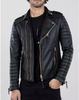 Black Motorcycle Biker Jacket Men's Jacket Real Lambskin Handmade Leather 100% Genuine