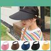 Adjustable Elastic Sun Unisex Hat Band Empty Top Wide Long Brim Sun Protection Antiuv Lightweight Solid Color Antislip Breathable Women Men
