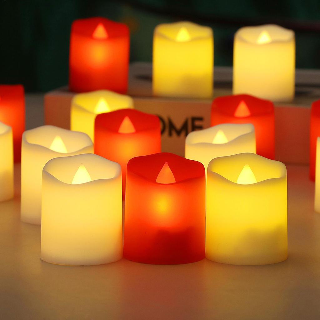 Беспламенные светодиодные свечи на батарейках, теплый свет, электрические свечи, чайные свечи для дома, праздничной вечеринки, Рождества, свадебного украшения