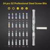 24in1 RS1 Multi-Purpose Ratchet Screwdriver Set with Magnetic S2 Steel Bits Cordless Repair Tool for Electronics and Home Use