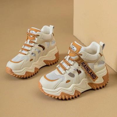 Женская обувь Hollow Daddy 2025 лето новые универсальные модные сандалии на платформе повседневные дышащие маленькие белые туфли спортивная обувь