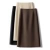 2025 Women's High Waist Slimming Midi Skirt - Spring/Autumn Bodycon with Slit