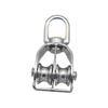 Ring Outdoor Tools Lifting Wheel Double Wheels Swivel Lifting Rope Pulley Stainless Steel Pulley