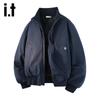Мужская флисовая куртка izzue в американском стиле, свободного кроя, с воротником-стойкой