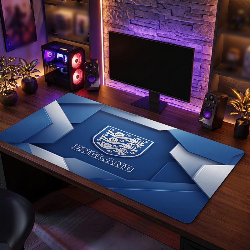 England Football Crest Mouse Pad, Extended Non Slip Rubber Desk Mat for Gaming Office Laptop Fan Gift
