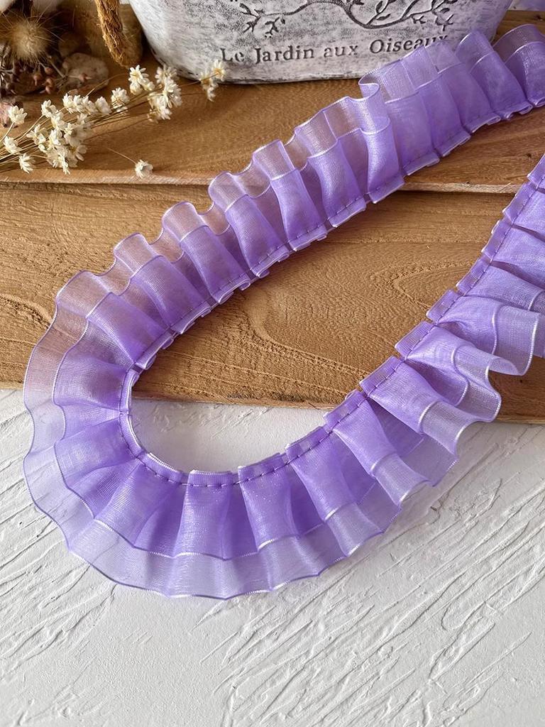 Манжеты воротника с оборками, двухслойная кружевная отделка из снежной пряжи шириной 4 см