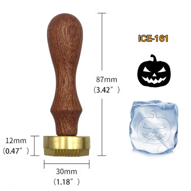 Ice Stamp With Removable Brass Head & Wood Handle - Vintage 1.18" Branding for Cubes, Cocktails, Whiskey, Mojito Drinks - Bar Making DIY Crafting