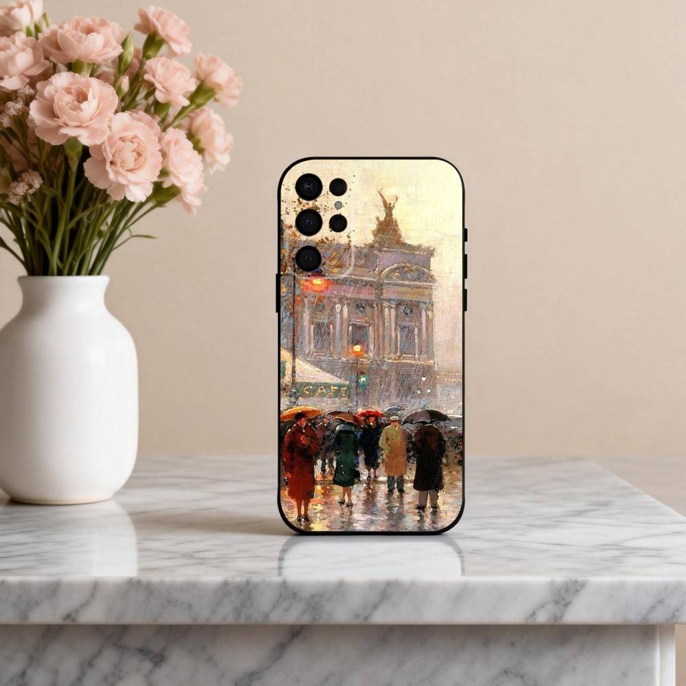 A-Осень R-Ретро Масляная Живопись Чехол для Телефона Для Samsung S25,S24,S21,S22,S23,S30,Ultra,S20,Plus,Другие Мягкий Черный Чехол
