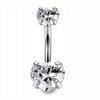 Surgical Steel Heart Zircon Navel Belly Button Ring Bar Body Piercing Jewelry