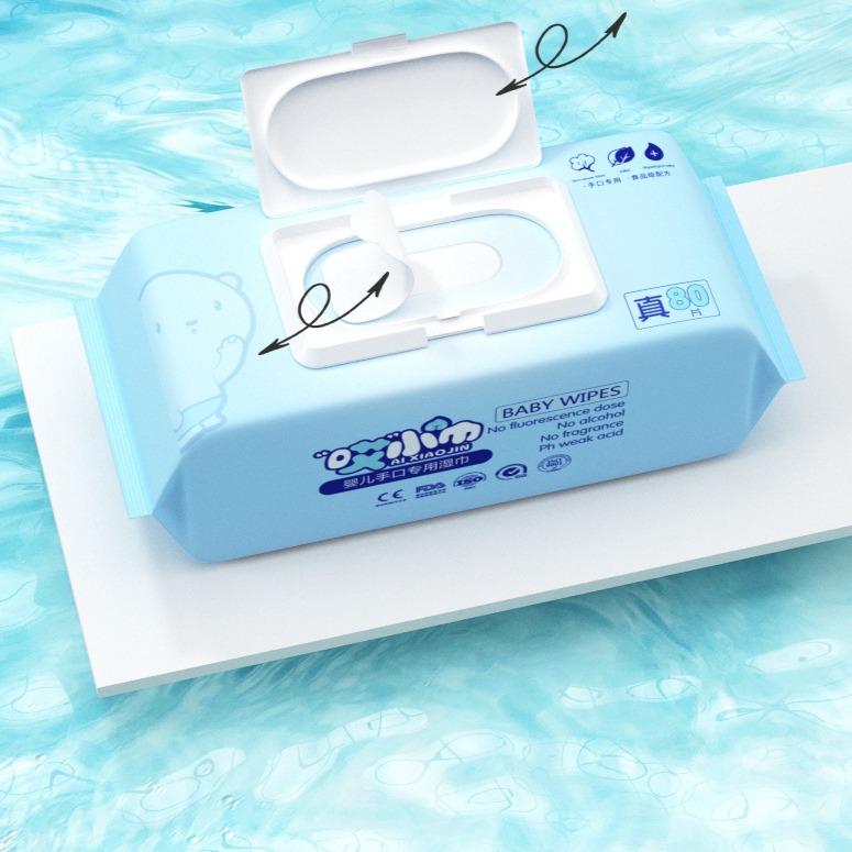 10 packs of hand and mouth wet wipes with lids, removable baby wipes for wiping buttocks, and wet wipes paper