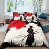 Samurai Duvet Cover Set Sunset Japanese Samurai Quilt Cover Scenery Silhouette Comforter Cover King Size 23pcs Twin Bedding Set