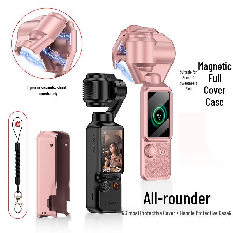 Магнитный флип-кейс для DJI Pocket 4/3: Защитный кожух для стабилизатора спортивной камеры с полным покрытием